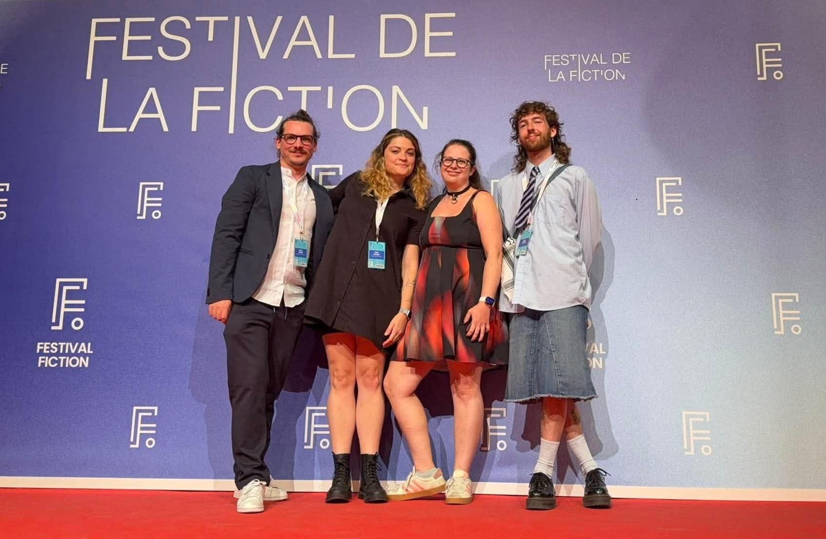 De gauche à droite : Valentin Verrier, président · Macha Houssart, directrice de l’industrie et programmation série · Stéphanie Demers-Hébert, Directrice générale · Gabriel Sabourin, responsable partenariats et communications